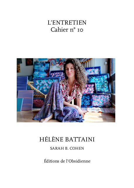 entretien Hélène Battaini, Sarah B. Cohen, Editions de l'Obsidienne, 2021