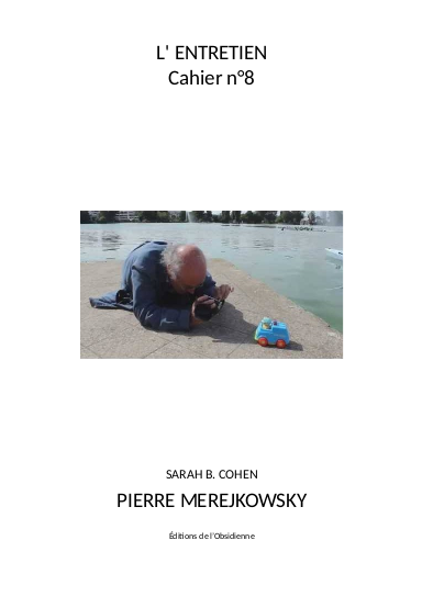 entretien Pierre Merejkowsky, Sarah B. Cohen, Editions de l'Obsidienne, 2020